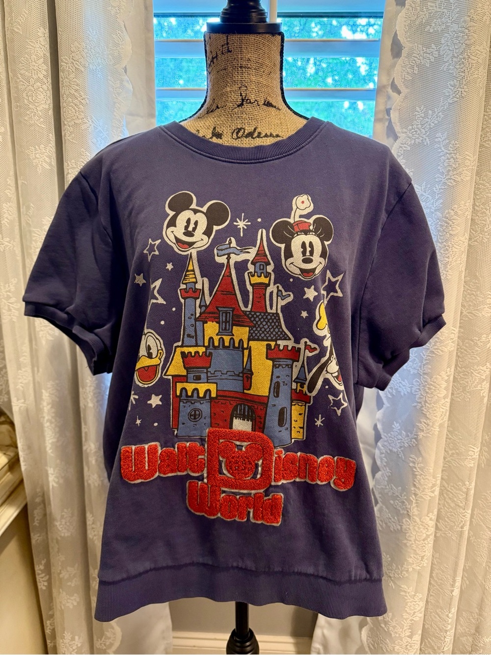 Disney Navy Castle Graphic Sweatshirt with Mickey & Minnie